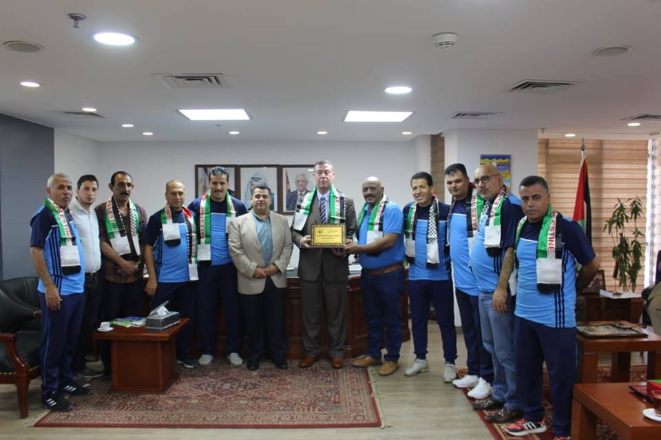 السفير دياب اللوح يستقبل ملتقي مدربي غزة الرياضي لكرة القدم
